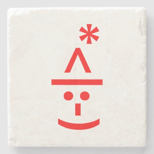 Weihnachts-Elf Emoticon Xmas ASCII Text Kunst Steinuntersetzer (Vorderseite)