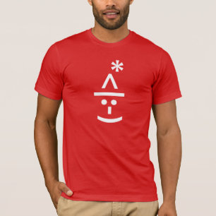 Weihnachts-Elf Emoticon Xmas ASCII Text Kunst T-Shirt