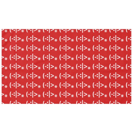Weihnachts-Elf Emoticon Xmas ASCII Text Kunst Tischdecke (Vorderseite (Horizontal))