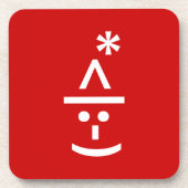 Weihnachts-Elf Emoticon Xmas ASCII Text Kunst Untersetzer (Vorderseite)