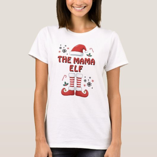 Weihnachts-Elf Familie Matching Funny White T-Shirt (Vorderseite)