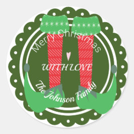 Weihnachts-Elf-Feet-Heels Feiertag Runder Aufkleber