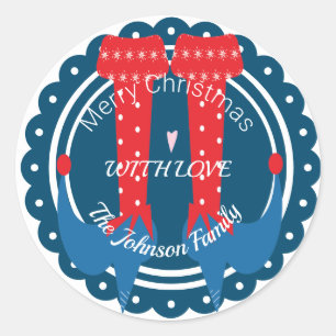 Weihnachts-Elf-Feet-Heels Feiertag Runder Aufkleber