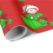 Weihnachts-Elf-Feiertagsverpackungspapier Geschenkpapier (Rolleneckpunkt)
