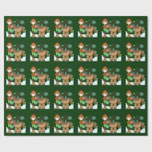 Weihnachts-Elf-Feiertagsverpackungspapier Geschenkpapier (Flach)