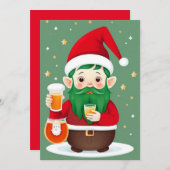 Weihnachts-Elf-Flat-Weihnachtskarte Feiertagskarte (Vorne/Hinten)