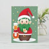 Weihnachts-Elf-Flat-Weihnachtskarte Feiertagskarte (Stehend Vorderseite)