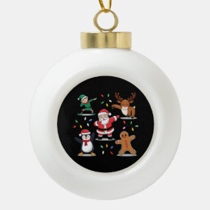 Weihnachts-Elf-Freunde Weihnachten Weihnachten-Tab Keramik Kugel-Ornament