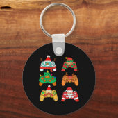 Weihnachts-Elf Gaming-Controller Gamer Xmas Schlüsselanhänger (Vorderseite)