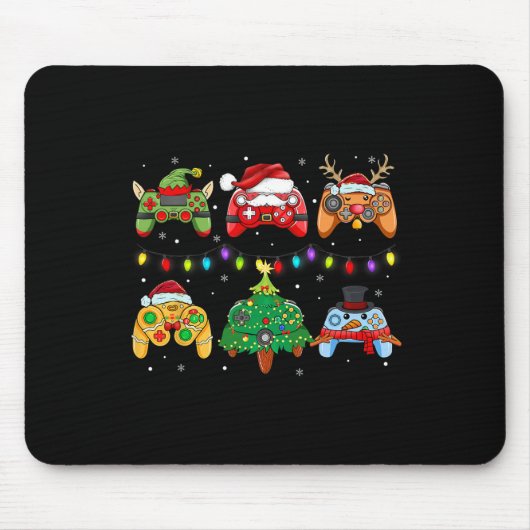 Weihnachts-Elf Gaming-Controller Snowman Boy Mousepad (Vorne)