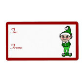 Weihnachts-Elf-Geschenke Tag Labels (Vorne)