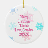 Weihnachts-Elf-Girl Keramik Ornament (Hinten)