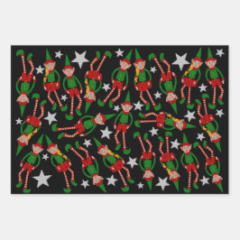 Weihnachts-Elf-Girl und Boy Wrapping Paper Geschenkpapier Set