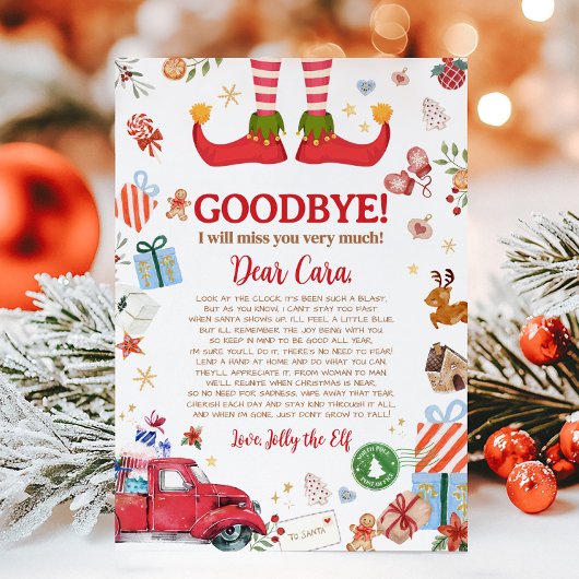 Weihnachts-Elf Goodbye Letter Card Einladung