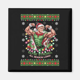 Weihnachts-Elf Gym Workout Elfin's Strong All Seas Magnet