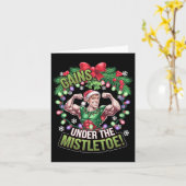 Weihnachts-Elf Gym-Workout-Gewinne unter dem Mi Karte (Gelbe Blume)