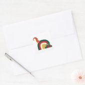 Weihnachts-Elf-Hat Rainbow Quadratischer Aufkleber (Umschlag)
