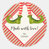 Weihnachts-Elf hausgemachte Waren Feiertag Backen Runder Aufkleber (Vorderseite)