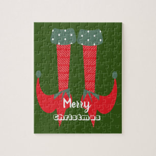 Weihnachts-Elf-Heels Frohe Weihnachten Puzzle