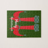 Weihnachts-Elf-Heelse frohe Weihnachten Puzzle (Horizontal)