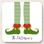 Weihnachts-Elf-Hintern NAME Feierlicher Spaß Getränkeuntersetzer (Vorderseite)