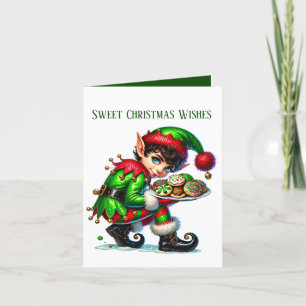 Weihnachts-Elf hinzufügen Feiertagskarte