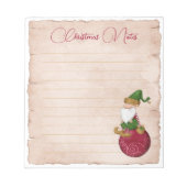 Weihnachts-Elf im Ornament Notizblock (Vorderseite)