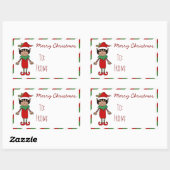 Weihnachts-Elf-Junge Frohe Weihnachtsgeschenk Rechteckiger Aufkleber (Blatt)