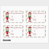 Weihnachts-Elf-Junge Frohe Weihnachtsgeschenk Rechteckiger Aufkleber (Blatt)