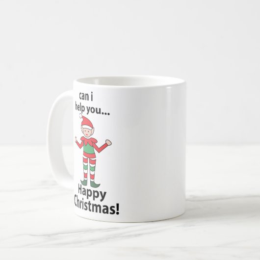 Weihnachts-Elf kann ich dir helfen, glücklichen We Kaffeetasse (Vorderseite Links)