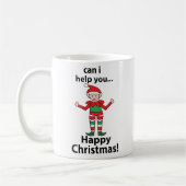 Weihnachts-Elf kann ich dir helfen, glücklichen We Kaffeetasse (Links)