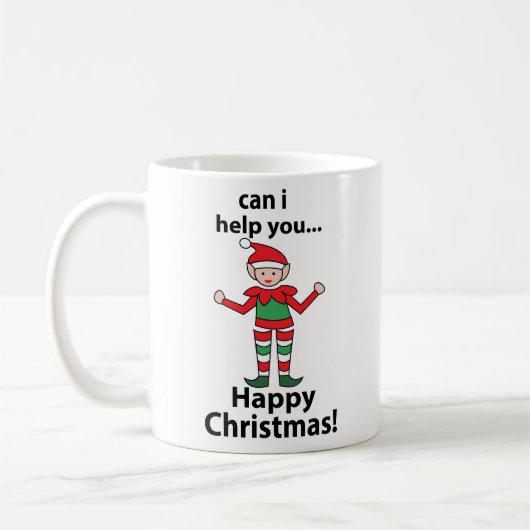 Weihnachts-Elf kann ich dir helfen, glücklichen We Kaffeetasse (Links)