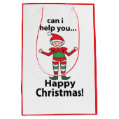Weihnachts-Elf kann ich dir helfen, glücklichen We Mittlere Geschenktüte (Vorderseite)