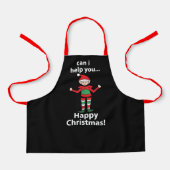 Weihnachts-Elf kann ich dir helfen, glücklichen We Schürze (Vorderseite)