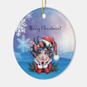 Weihnachts-Elf Keramik Ornament (Links)