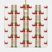 Weihnachts-Elf-Kinder heißen Feiertage-Spaß Keramikornament (Rückseite)