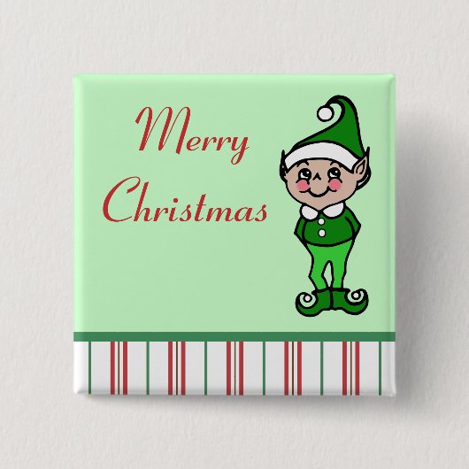 Weihnachts-Elf-Knopf Button (Vorderseite)
