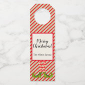 Weihnachts-Elf-Leg-Urlaub Flaschenanhänger (Vorderseite)