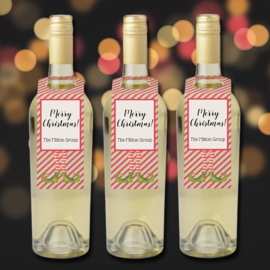 Weihnachts-Elf-Leg-Urlaub Flaschenanhänger