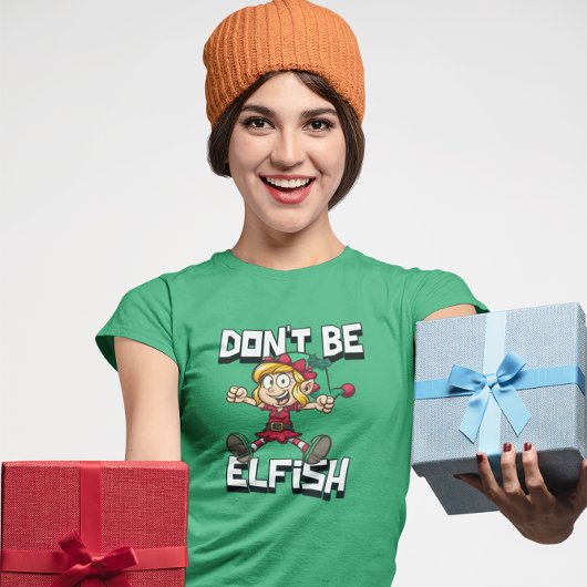 Weihnachts-Elf mit lustigem Zitat Frauen T-Shirt
