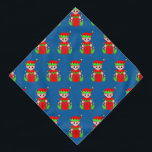 Weihnachts-Elf-Muster auf blau Halstuch<br><div class="desc">Weihnachtself Muster auf blauem Hintergrund.</div>
