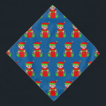 Weihnachts-Elf-Muster auf blau Halstuch<br><div class="desc">Weihnachtself Muster auf blauem Hintergrund.</div>