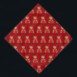 Weihnachts-Elf-Muster auf Rot Halstuch<br><div class="desc">Weihnachtself Muster auf rotem Hintergrund.</div>