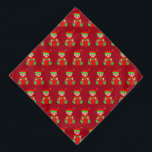 Weihnachts-Elf-Muster in Rot Halstuch<br><div class="desc">Weihnachtselfmuster auf rotem Hintergrund.</div>