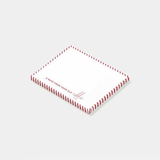 Weihnachts-Elf-Nachricht Eine Nachricht von Ihrem  Post-it Klebezettel (angewinkelt)