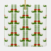 Weihnachts-Elf-NAME Feierlicher Feiertag Spaß Keramikornament (Rückseite)
