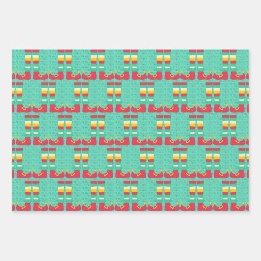 Weihnachts-Elf Niedlicher Spaß Grafik Geschenkpapier Set (Vorderseite 3)