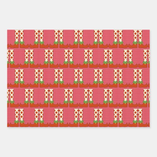 Weihnachts-Elf Niedlicher Spaß Grafik Geschenkpapier Set (Vorderseite 2)