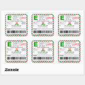 Weihnachts-Elf-Nordpol-Adresse Versandschilder Quadratischer Aufkleber (Blatt)