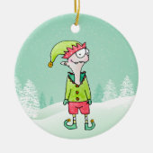 Weihnachts-Elf-Ornament Keramik Ornament (Vorne)